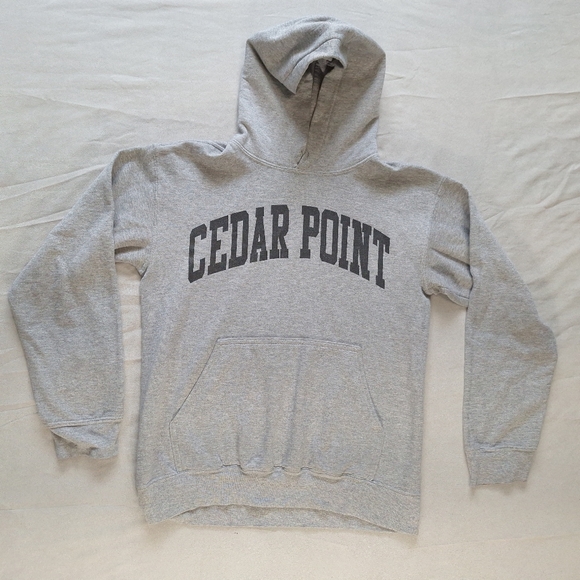 Vintage Cedar Point Logo Gray Unisex Hoodie Sweatshirt, XS - Picture 2 of 11
